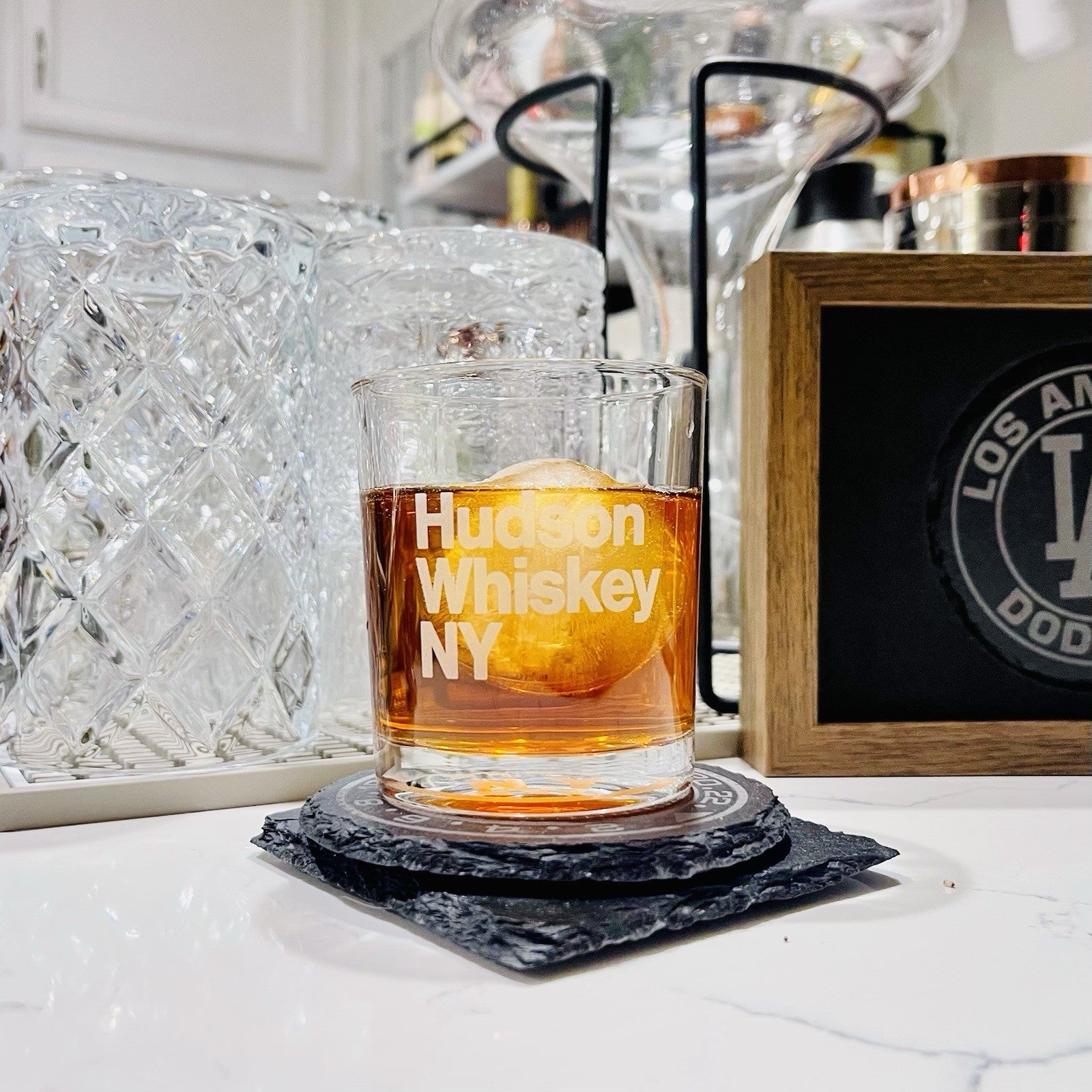 Custom Engraved Hudson Whiskey NY Glass – 7 oz Standard Rocks Glass