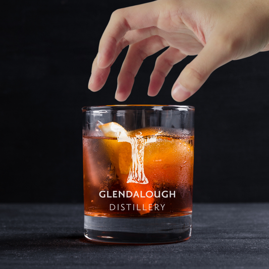 Custom Engraved Glendalough Whiskey Glass – 11 oz Standard Rocks Glass