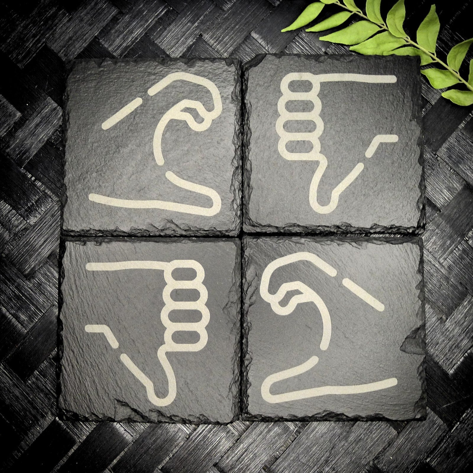 Friendzone Slate Coaster Set – Brand New Laser Engraved Hand Made Home Decor