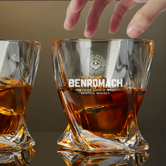 Custom Engraved Benromach Speyside Single Malt Scotch Whiskey Glass – 10 oz Twis