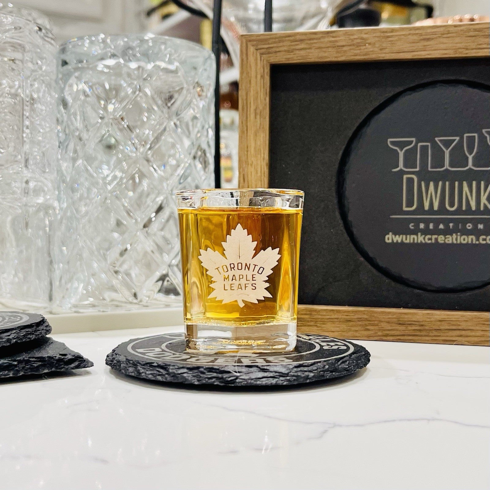 Custom Engraved Toronto Maple Leafs Shot Glass – 2.2 oz Square Shot Glass