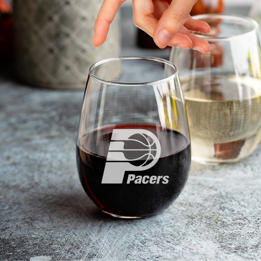 Custom Engraved Indiana Pacers Stemless Wine Glass – 15 oz