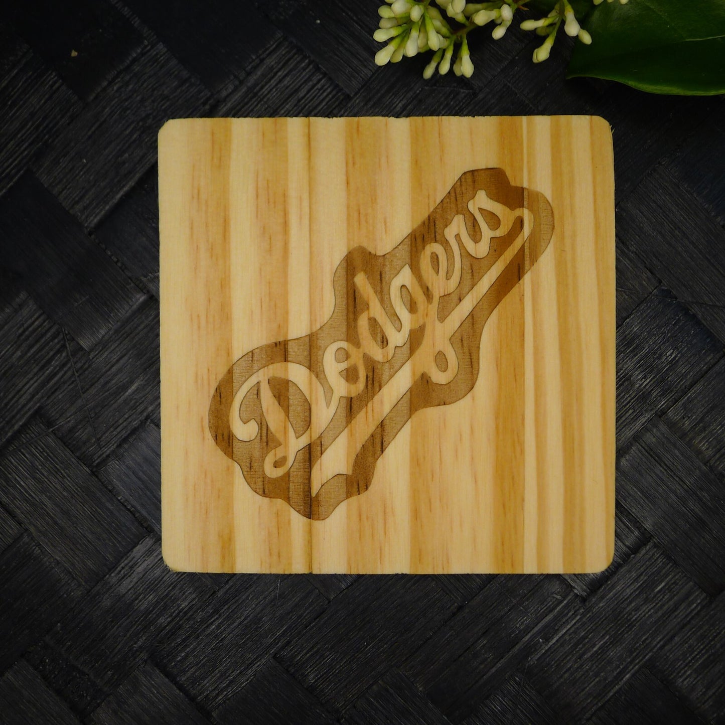 Los Angeles LA Dodgers Coaster Set MLB Brand New Laser Engraved Wood Hand Made 