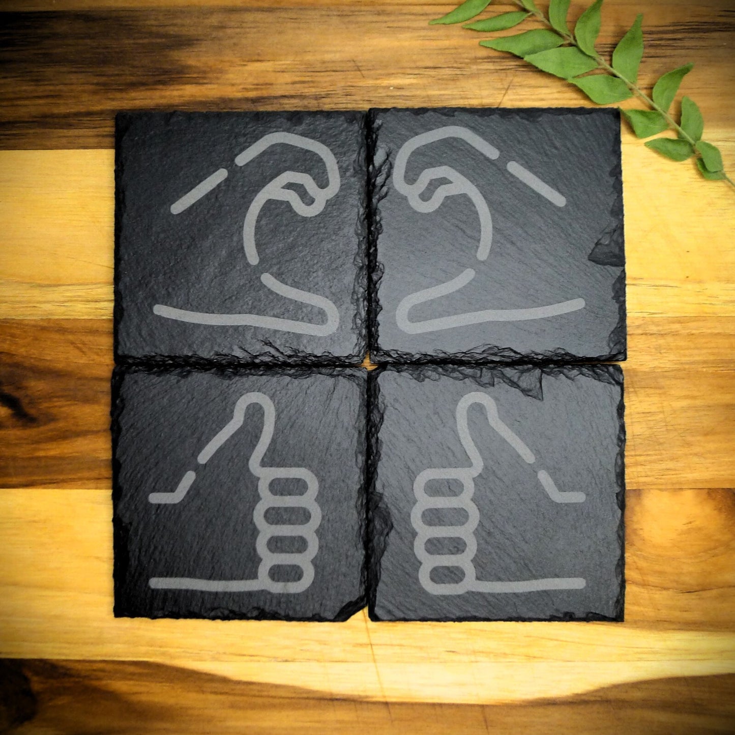 Friendzone Slate Coaster Set – Brand New Laser Engraved Hand Made Home Decor