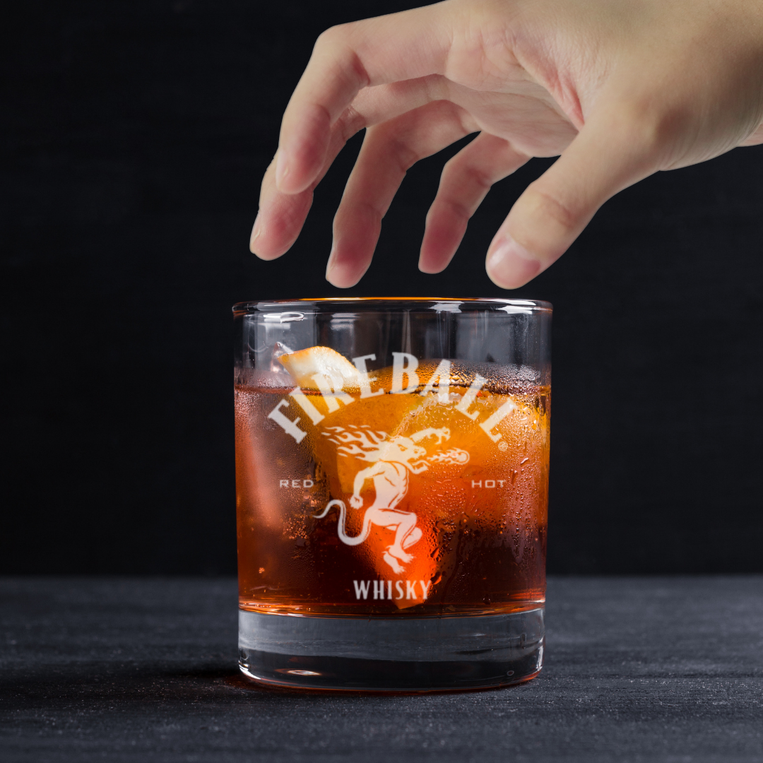 Custom Engraved Fireball Whiskey Glass – 11 oz Rocks Glass New