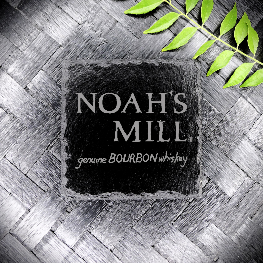 Noah's Mill Bourbon Whiskey Slate Coaster Brand New Handcrafted Laser Engraved
