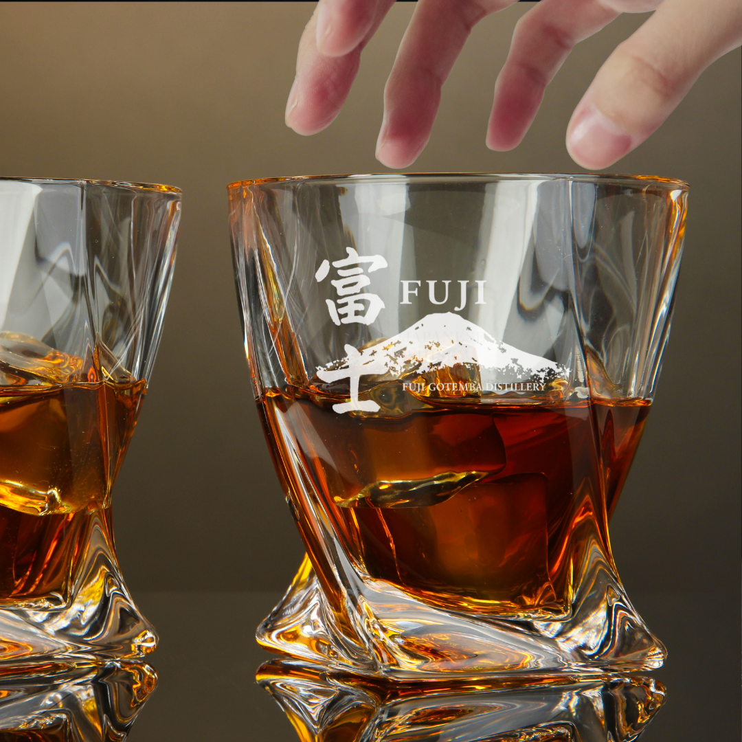 Custom Engraved Fuji Gotemba Whiskey Glass – 10 oz Twisted Rocks Glass