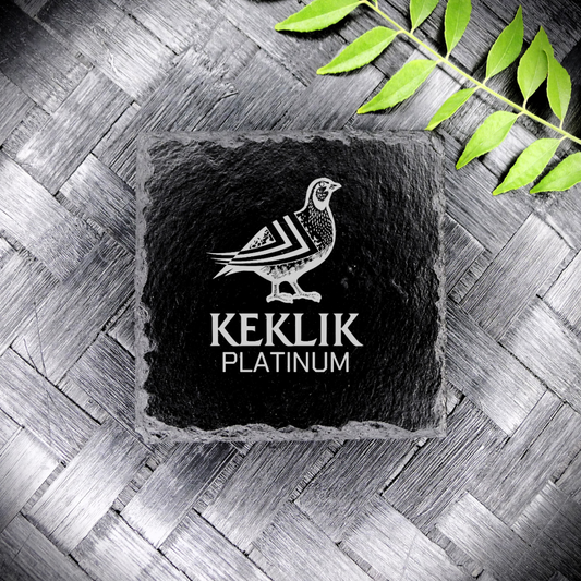 Keklik Platinum Slate Coaster Brand New Handcrafted Laser Engraved Square