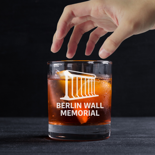Custom Engraved Berlin Wall Memorial Whiskey Glass – 11 oz Standard Rocks Glass