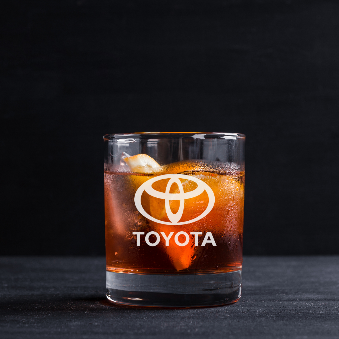 Custom Engraved Toyota Whiskey Glass – 11 oz Standard Rocks Glass