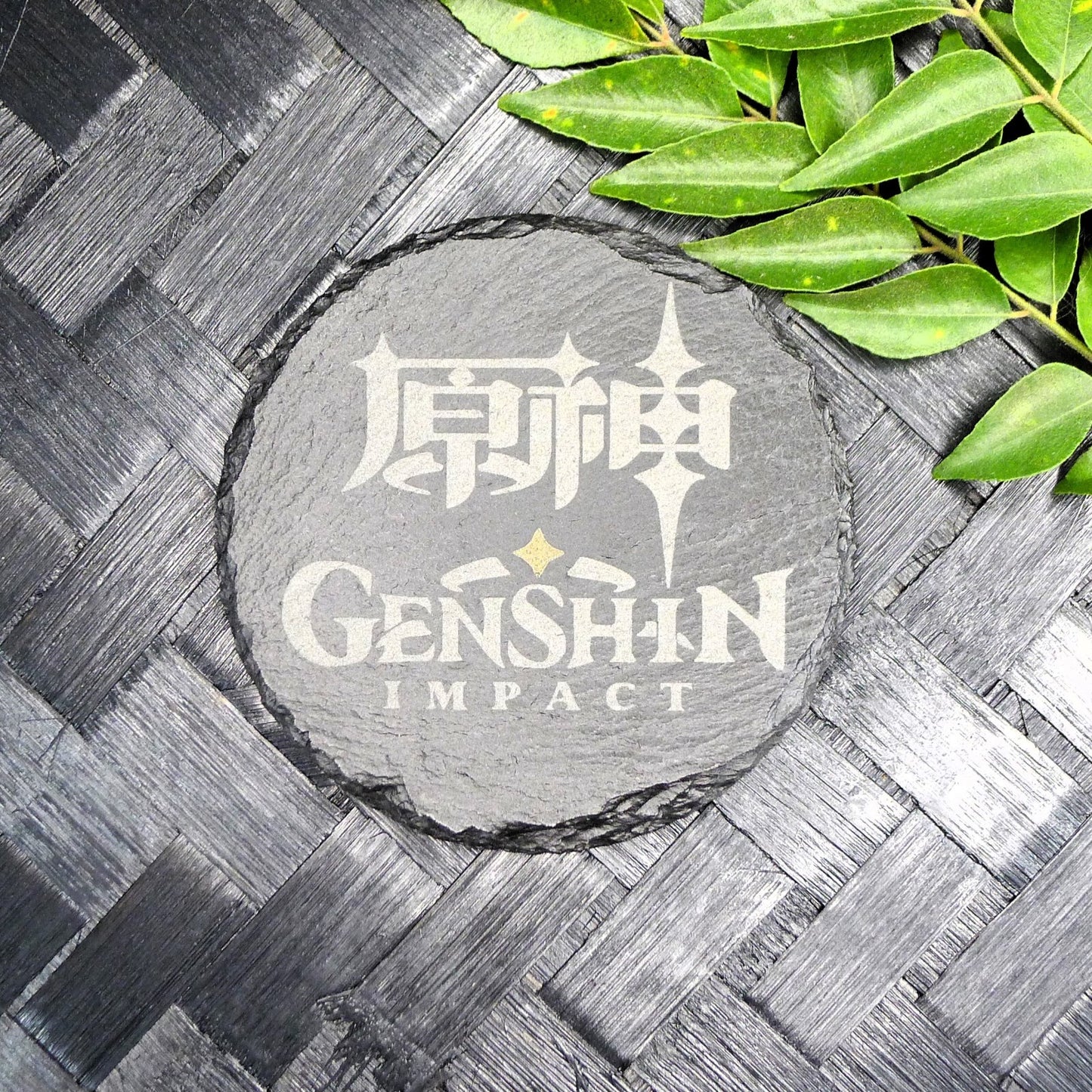 Genshin Impact Archon Slate Coaster Set of 8 Elemental Inspired Gaming Gear