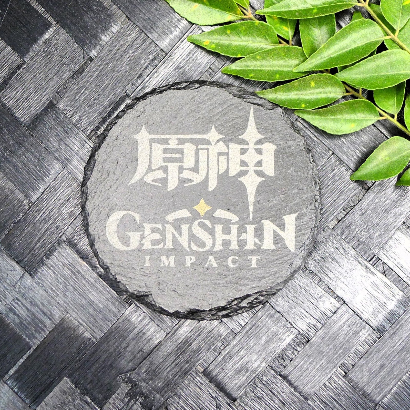 Genshin Impact Archon Slate Coaster Set of 8 Elemental Inspired Gaming Gear
