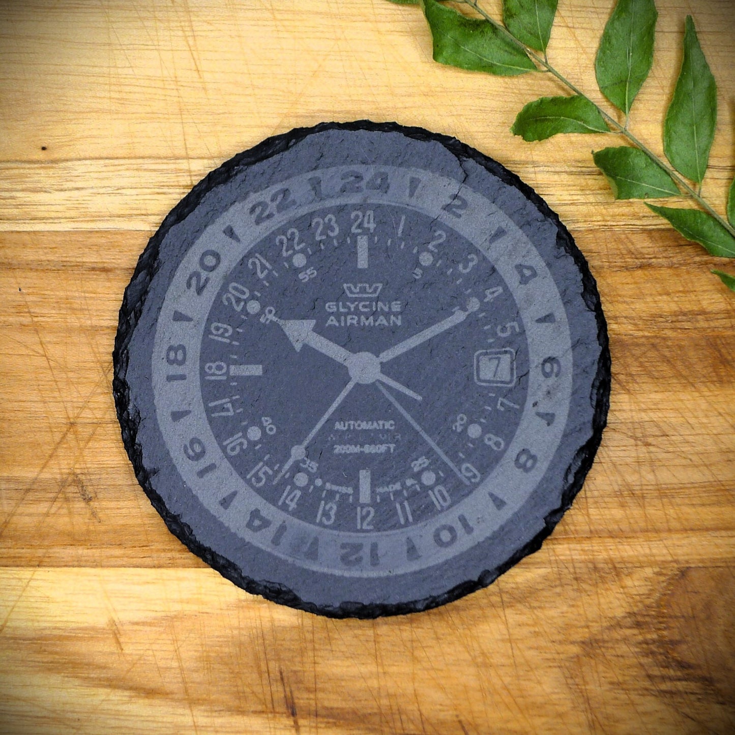 Glycine Airman 17 GMT Slate Coaster Brand New Hand Made Laser Engraved