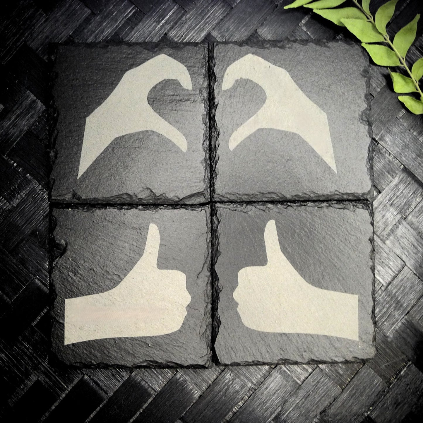 Friendzone Slate Coaster Set – Brand New Laser Engraved Hand Made Home Decor