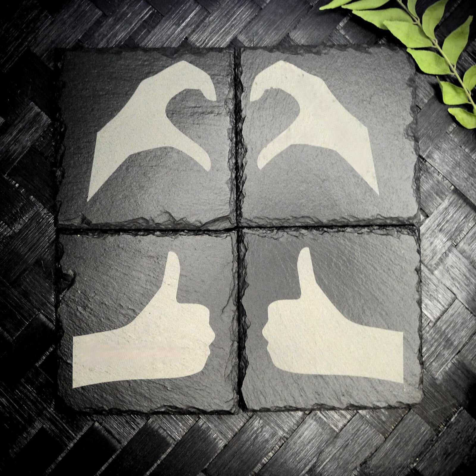Friendzone Slate Coaster Set – Brand New Laser Engraved Hand Made Home Decor