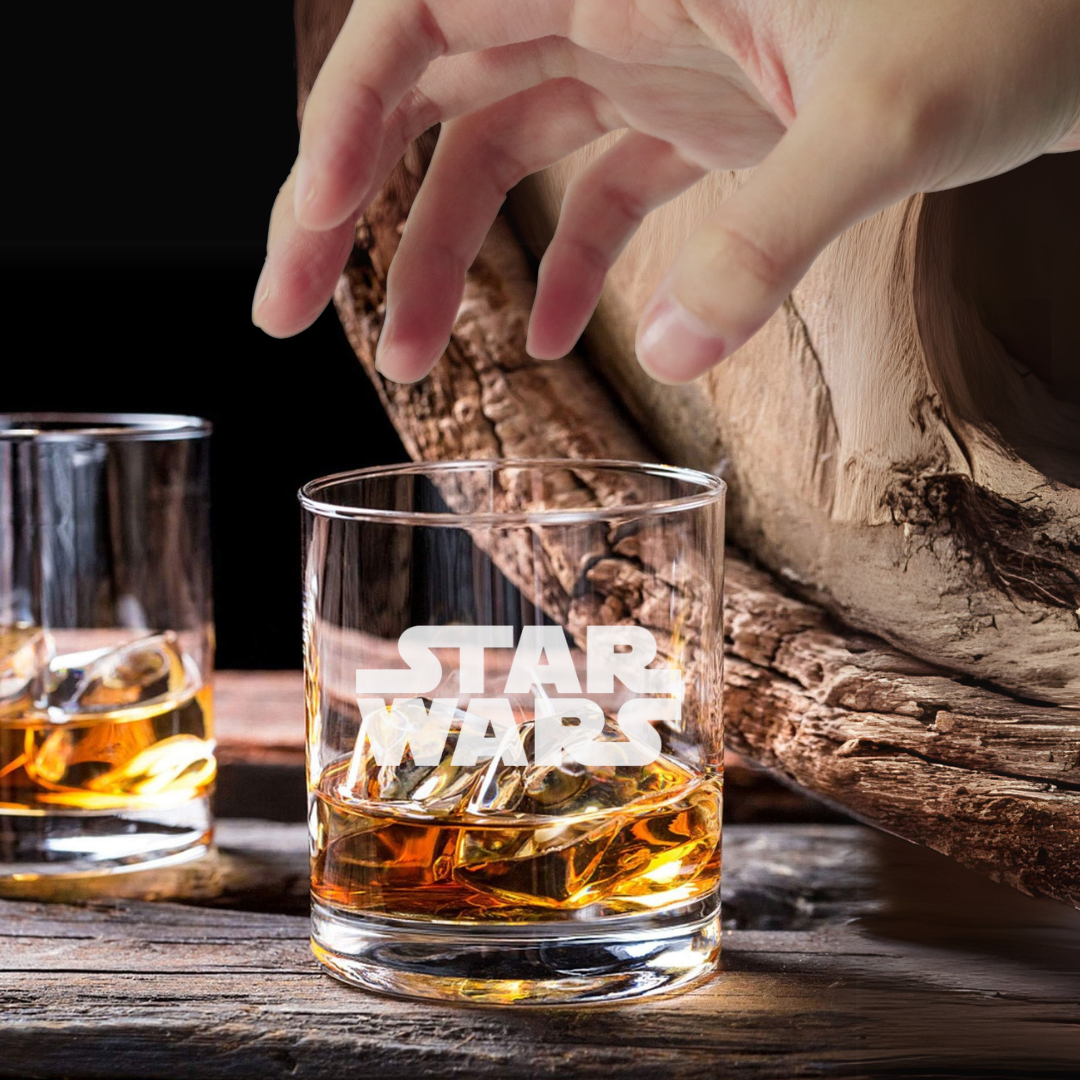 Custom Engraved Star Wars Whiskey Glass – 7 oz Small Rocks Glass
