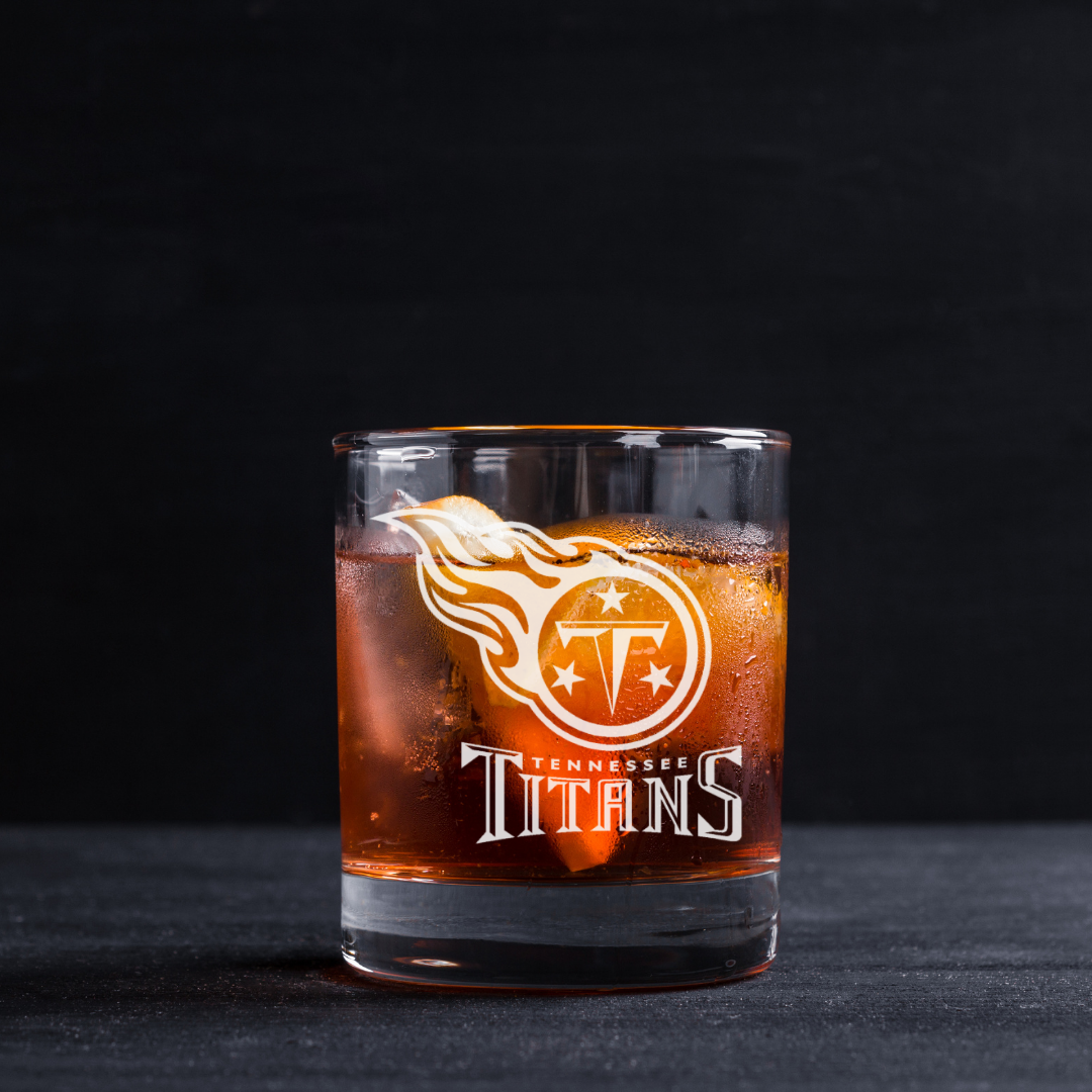 Custom Engraved Tennessee Titans Whiskey Glass – 11 oz Rocks Glass