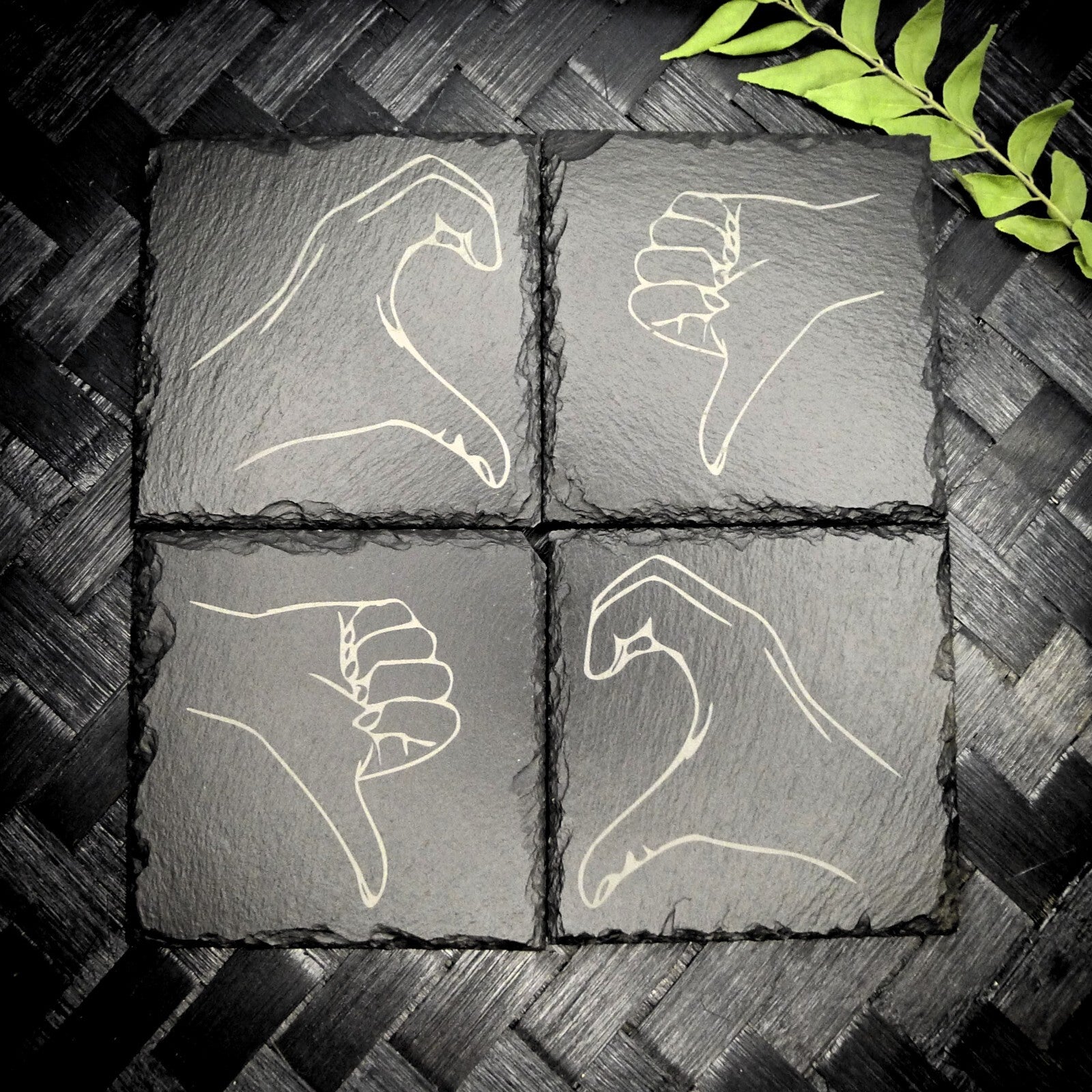 Friendzone Slate Coaster Set – Brand New Laser Engraved Hand Made Home Decor