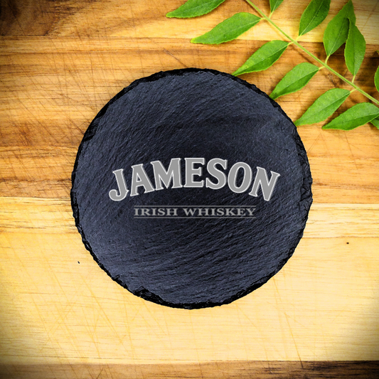 JAMESON Irish Whiskey Slate Coaster Brand New Handcrafted Laser Engraved Round