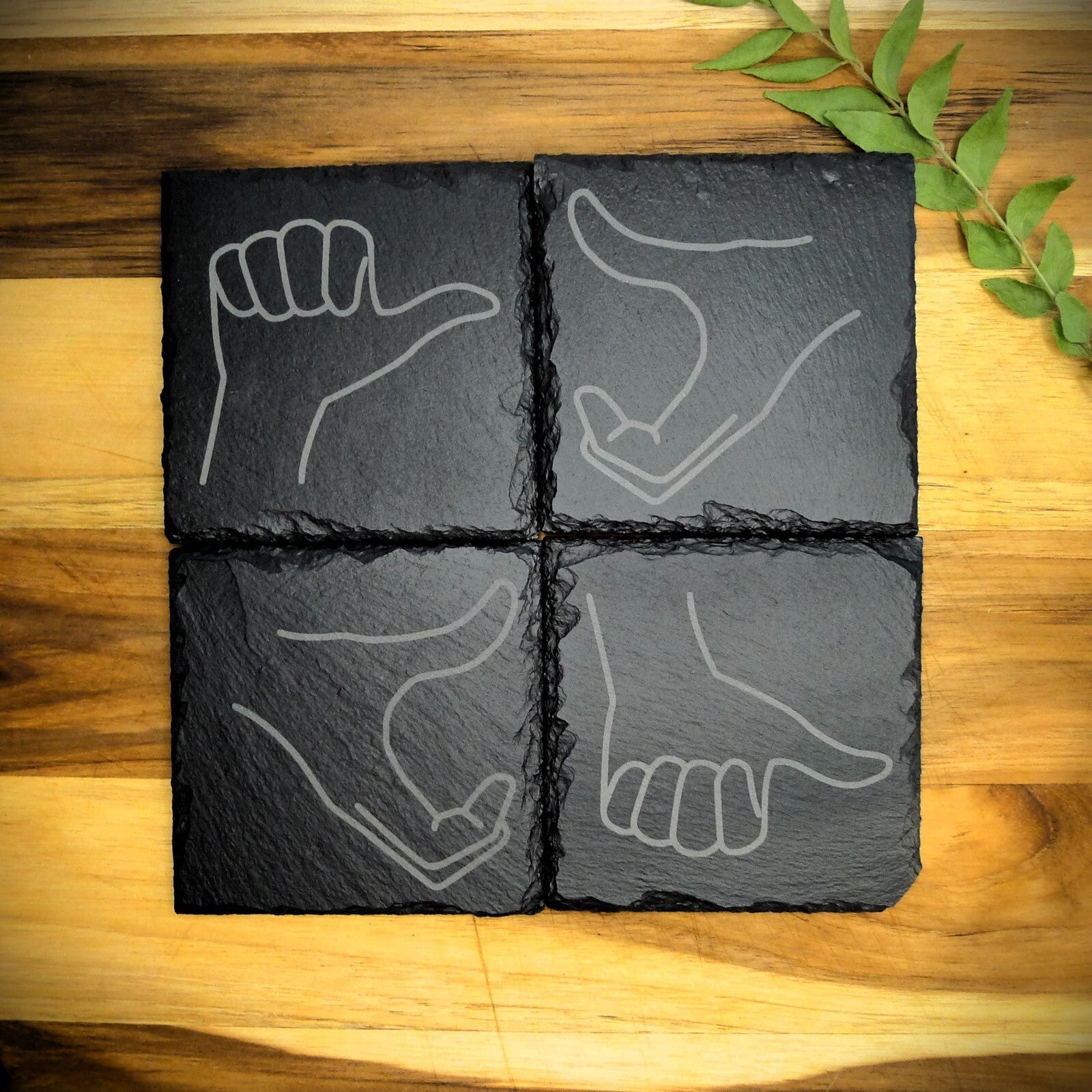 Friendzone Slate Coaster Set – Brand New Laser Engraved Hand Made Home Decor