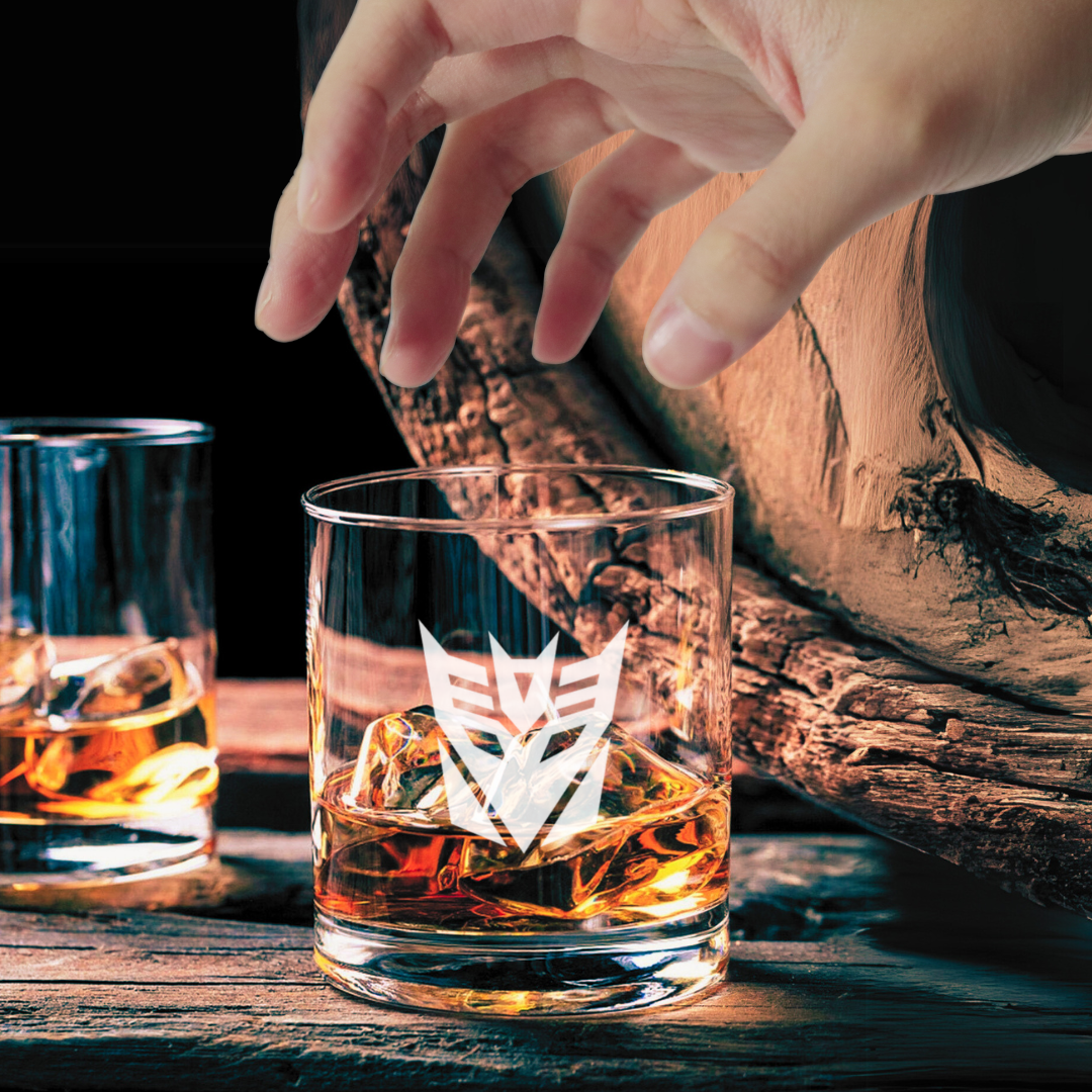 Custom Engraved Transformers Decepticon Whiskey Glass – 7 oz Rocks Glass