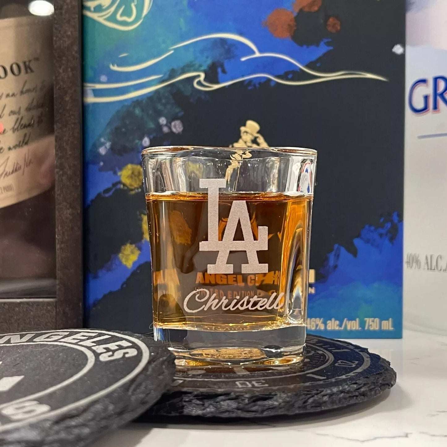 Custom Engraved Whiskey Glass 10 oz Twisted Personalized Bourbon Scotch Cocktail