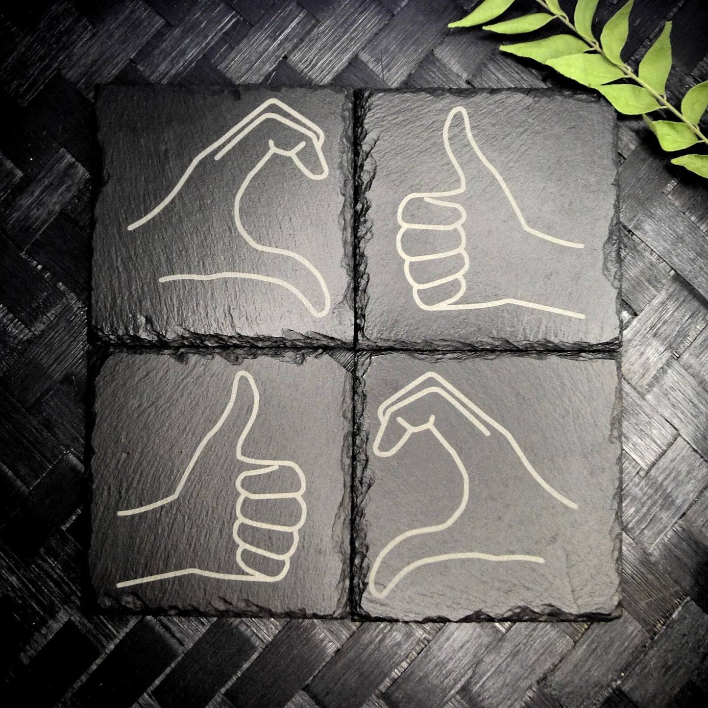 Friendzone Slate Coaster Set – Brand New Laser Engraved Hand Made Home Decor