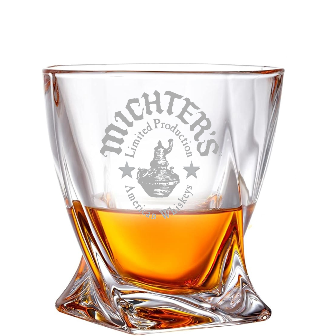 Custom Engraved Michter's Whiskey Glass – 10 oz Twisted Rocks Glass New