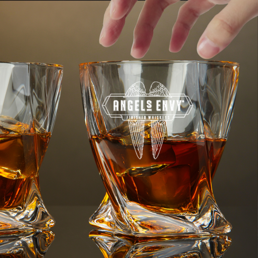 Custom Engraved Angel's Envy Whiskey Glass – 10 oz Twisted Rocks Glass
