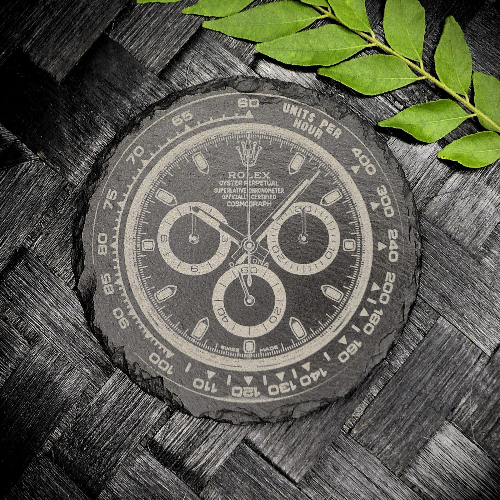 Rolex Daytona 116500LN Panda Slate Coaster Brand New Hand Made Laser Engraved 
