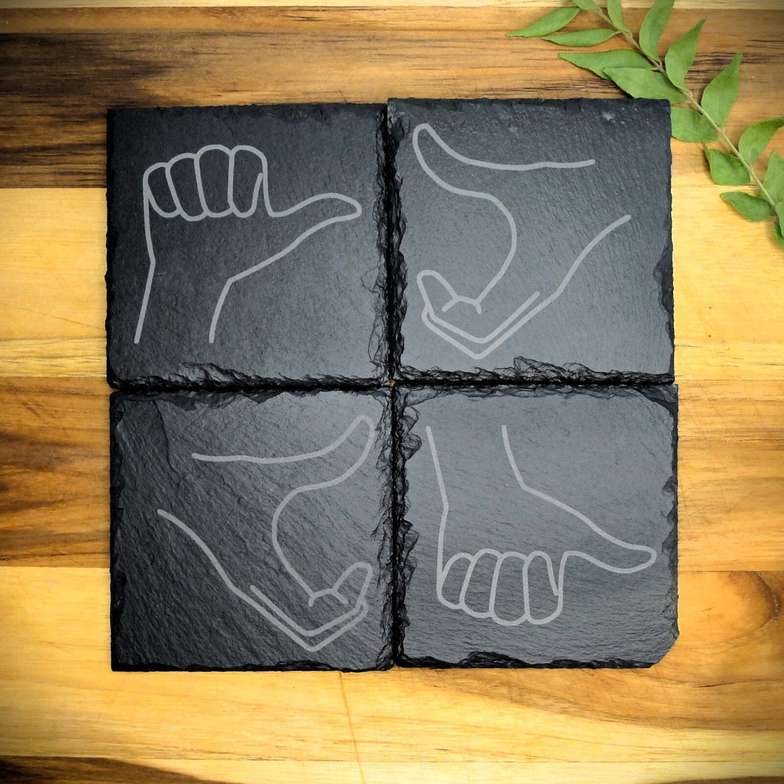 Friendzone Slate Coaster Set – Brand New Laser Engraved Hand Made Home Decor
