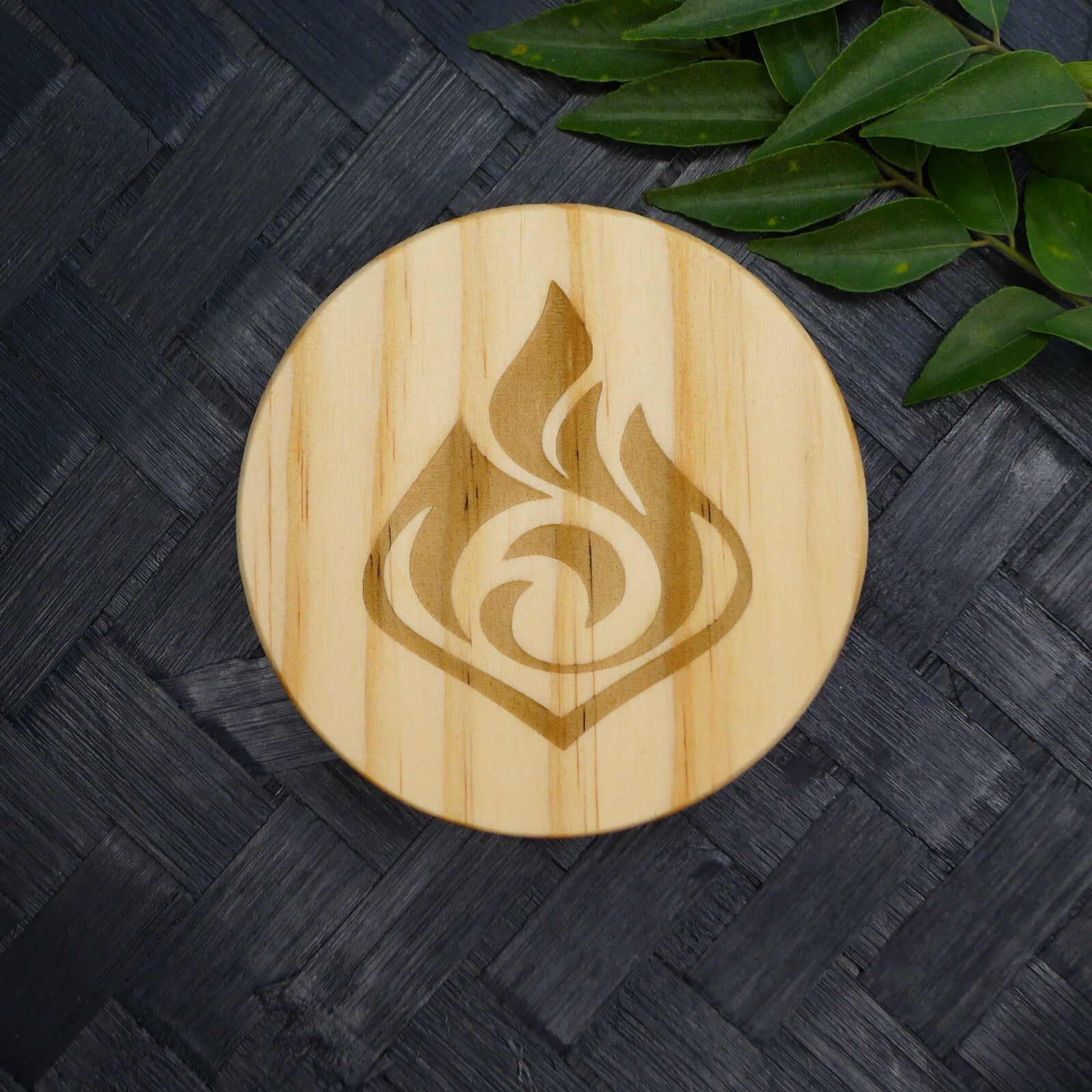 Genshin Impact Archon Wooden Coaster Set Elemental Inspired Gaming Gear