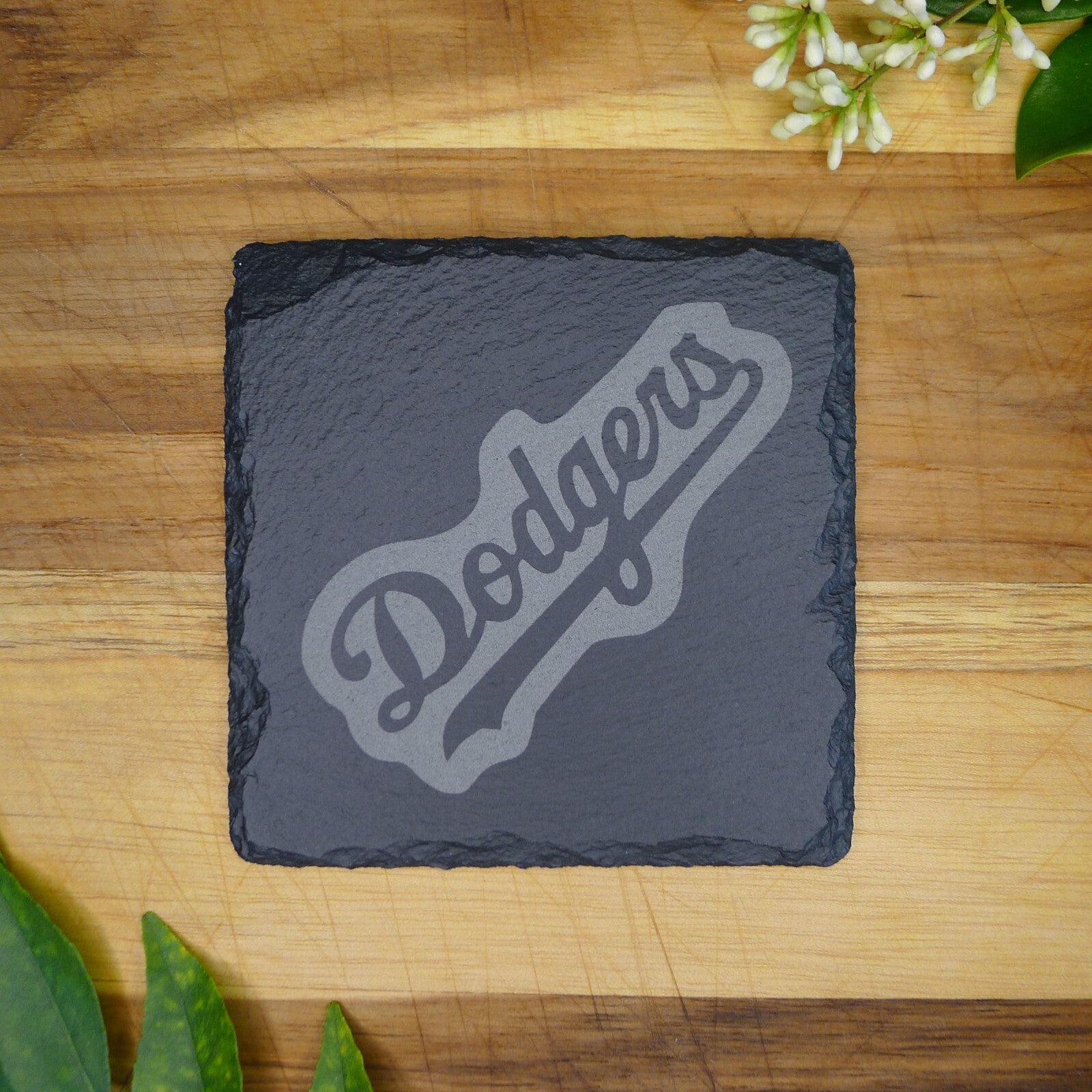 Los Angeles LA Dodgers Coaster Set MLB Brand New Laser Engraved Stone Hand Made