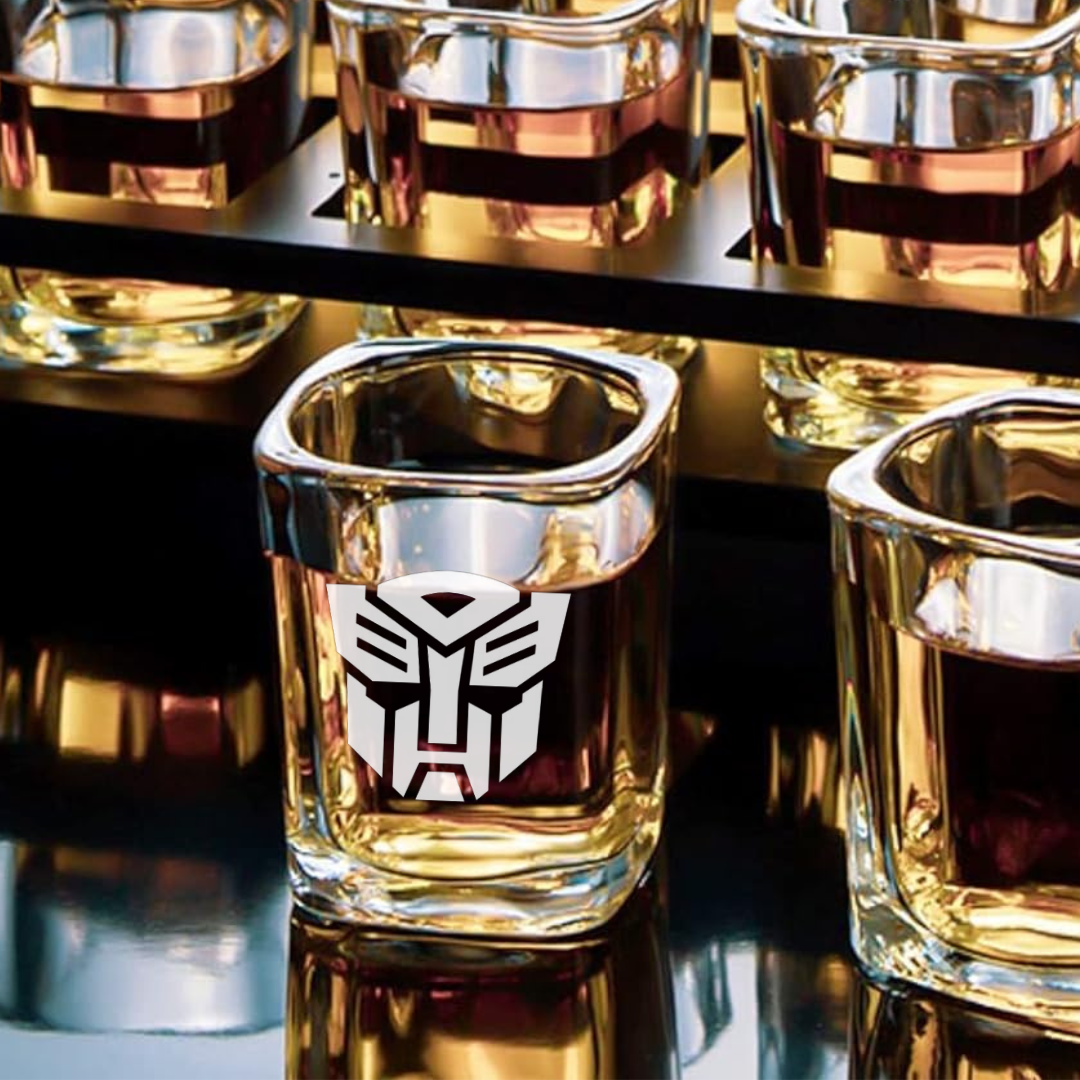Custom Engraved Transformers Autobot Shot Glass – 2.2 oz Square