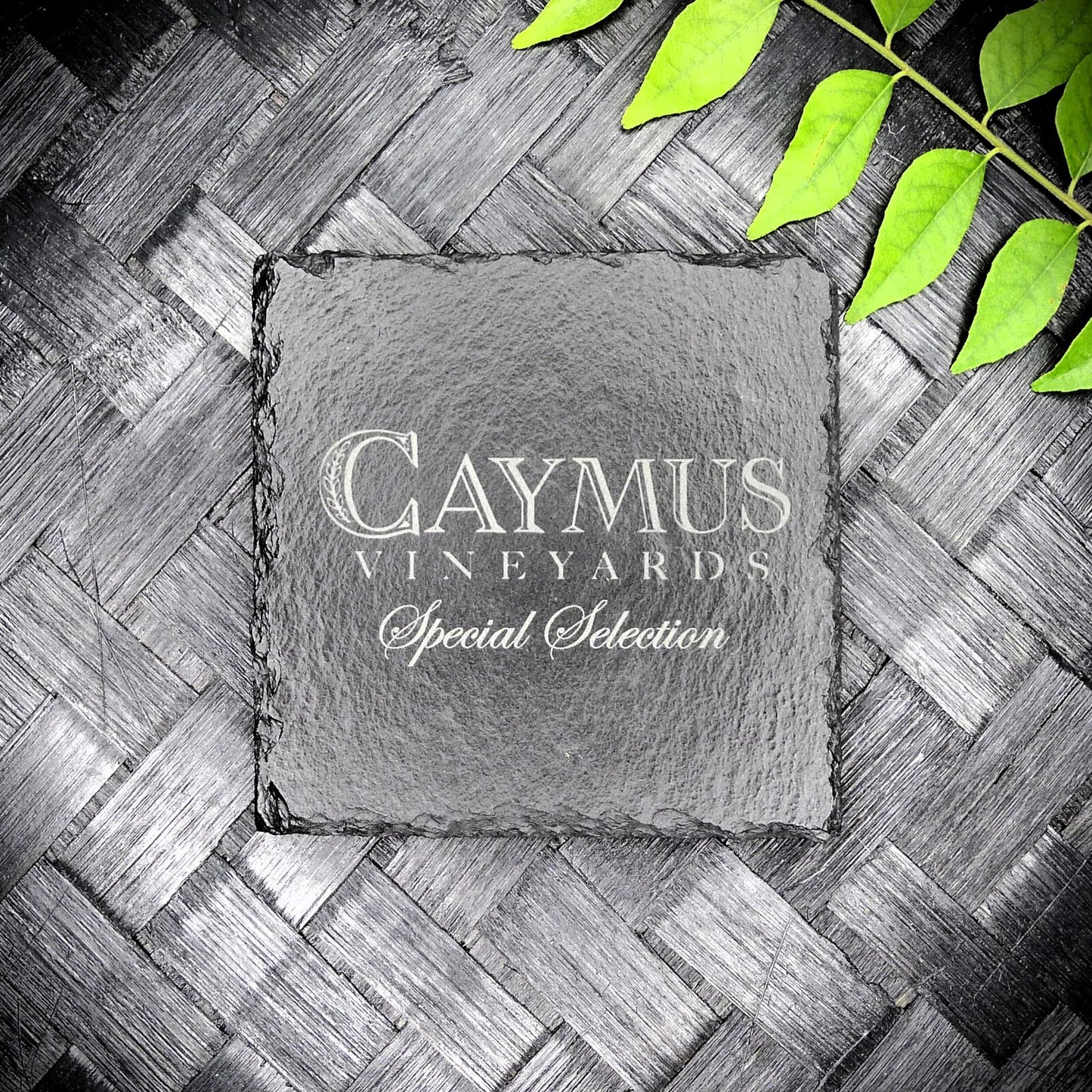 Caymus Vineyards Slate Coaster Brand New Handcrafted Laser Engraved Square