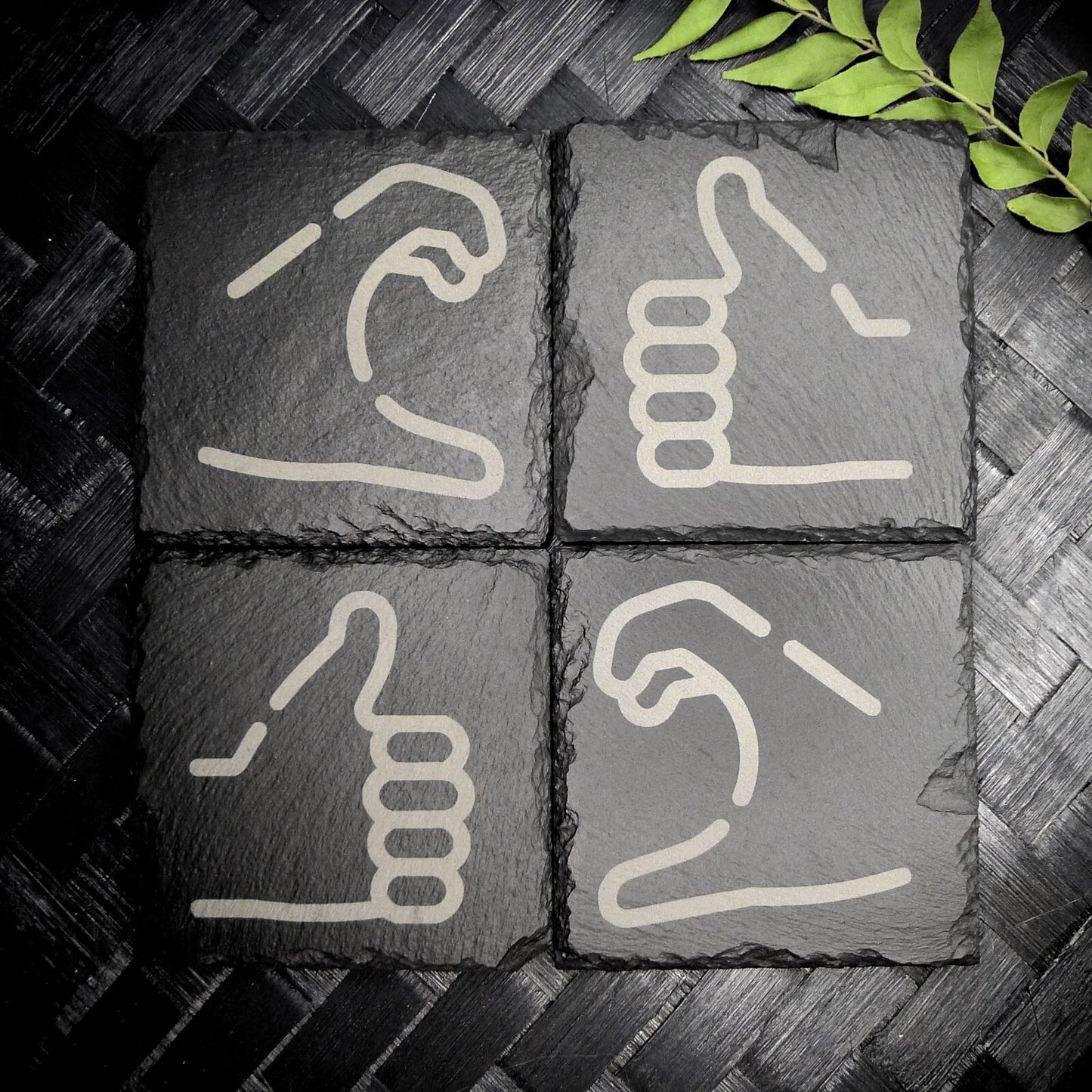 Friendzone Slate Coaster Set – Brand New Laser Engraved Hand Made Home Decor