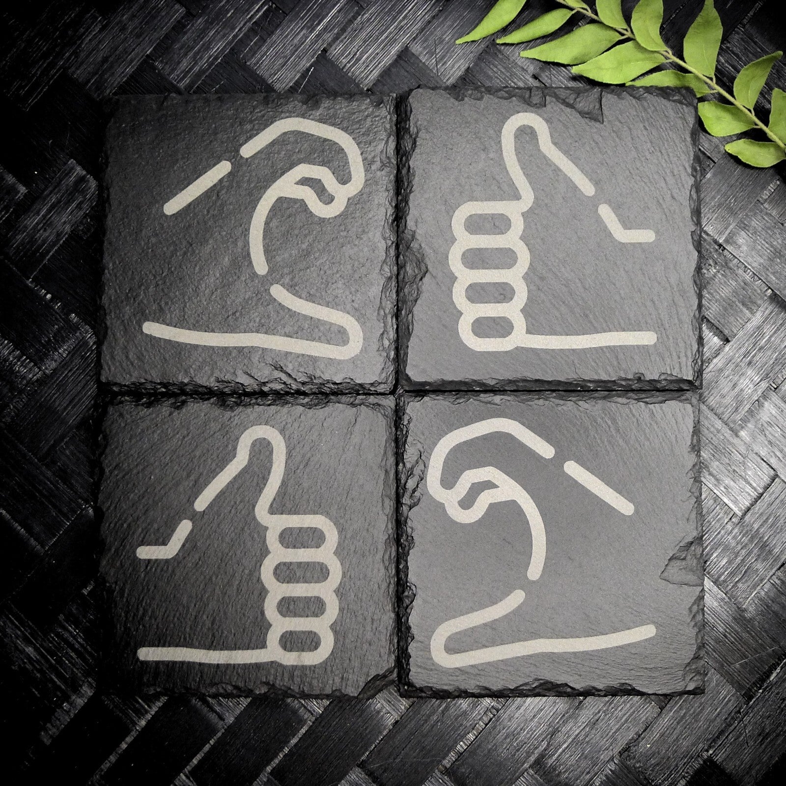 Friendzone Slate Coaster Set – Brand New Laser Engraved Hand Made Home Decor