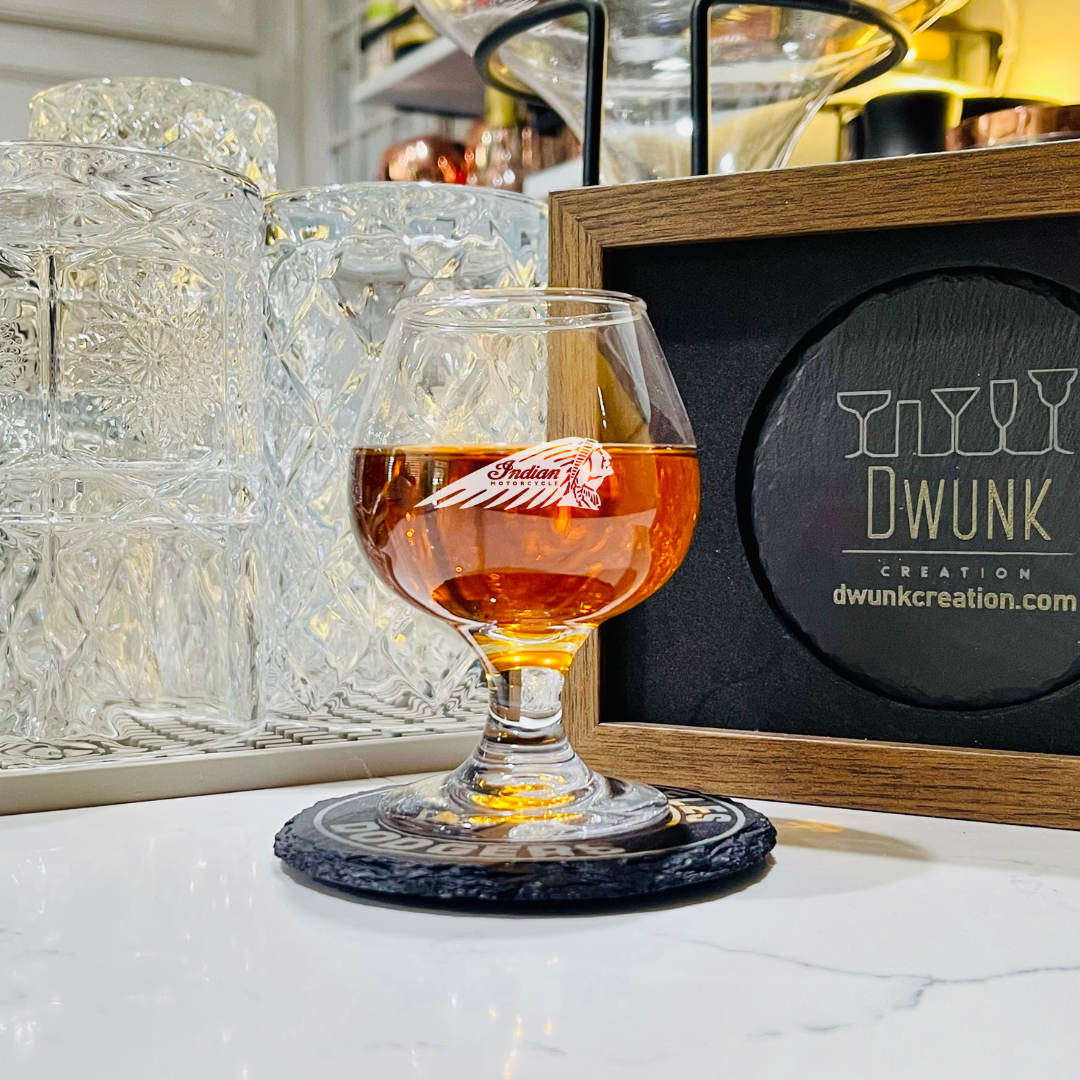 Custom Engraved Indian Motorcycle Whiskey Tasting Glass – 5 oz Snifter