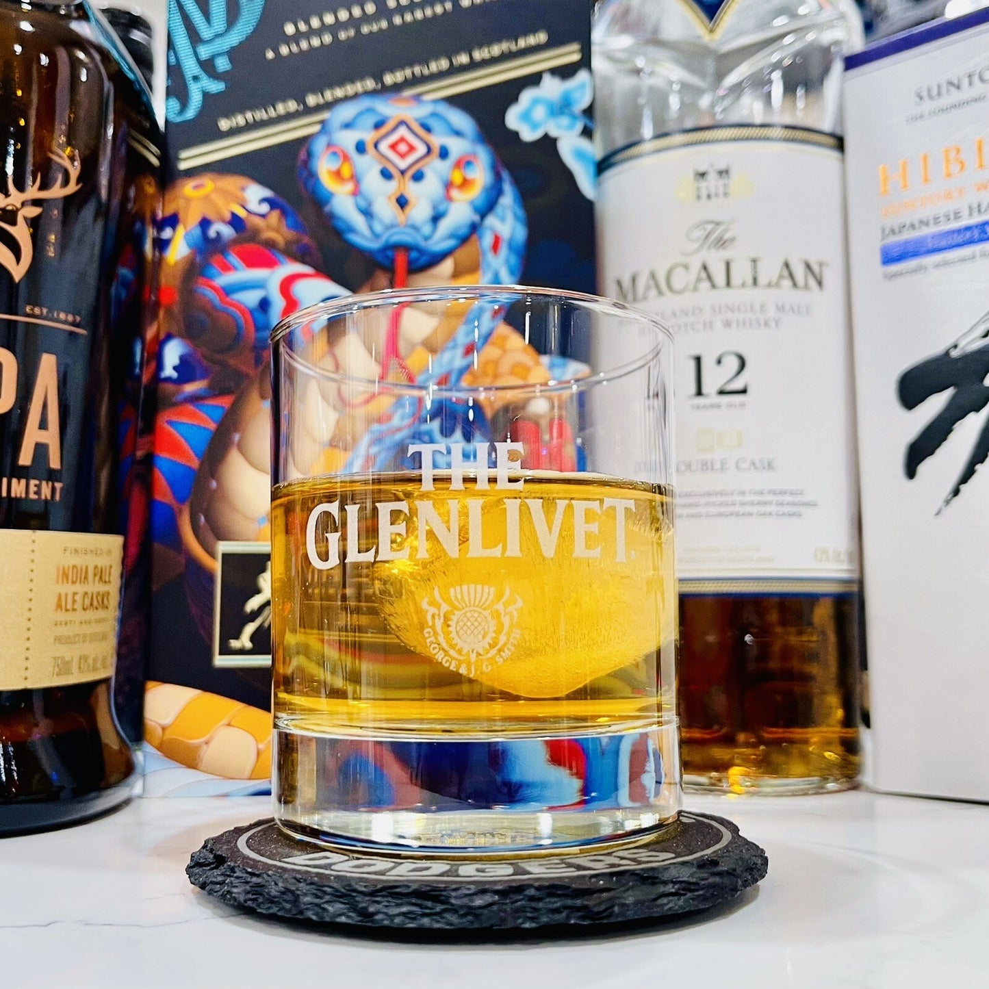 Custom Engraved Glenlivet Whiskey Glass – 11 oz Standard Rocks Glass