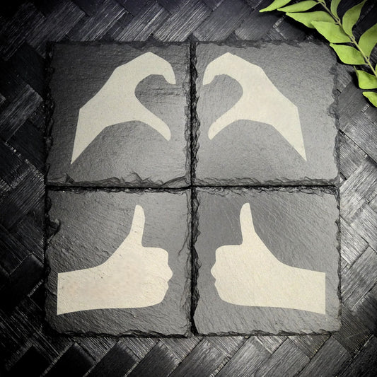 Friendzone Slate Coaster Set – Brand New Laser Engraved Hand Made Home Decor