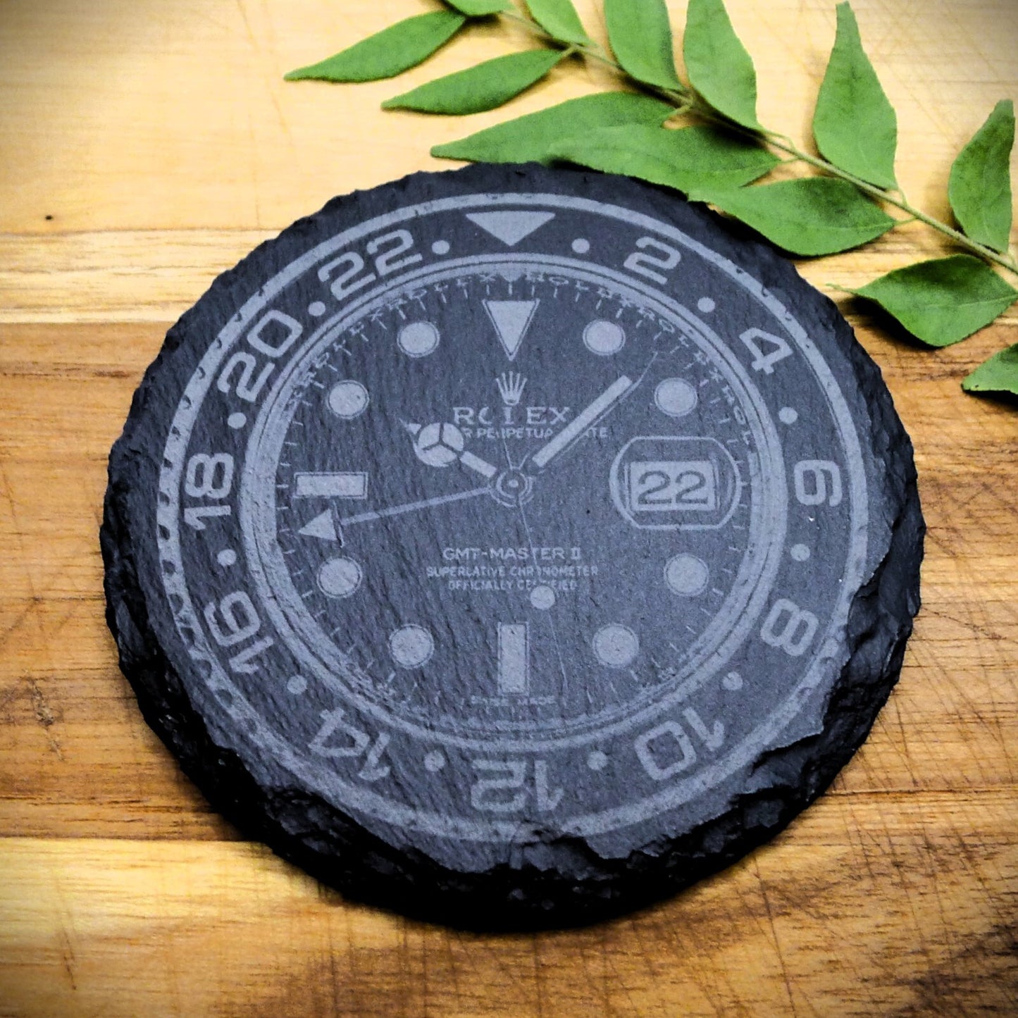 Rolex GMT Master II 116710 Slate Coaster Batman Brand New Hand Made Laser