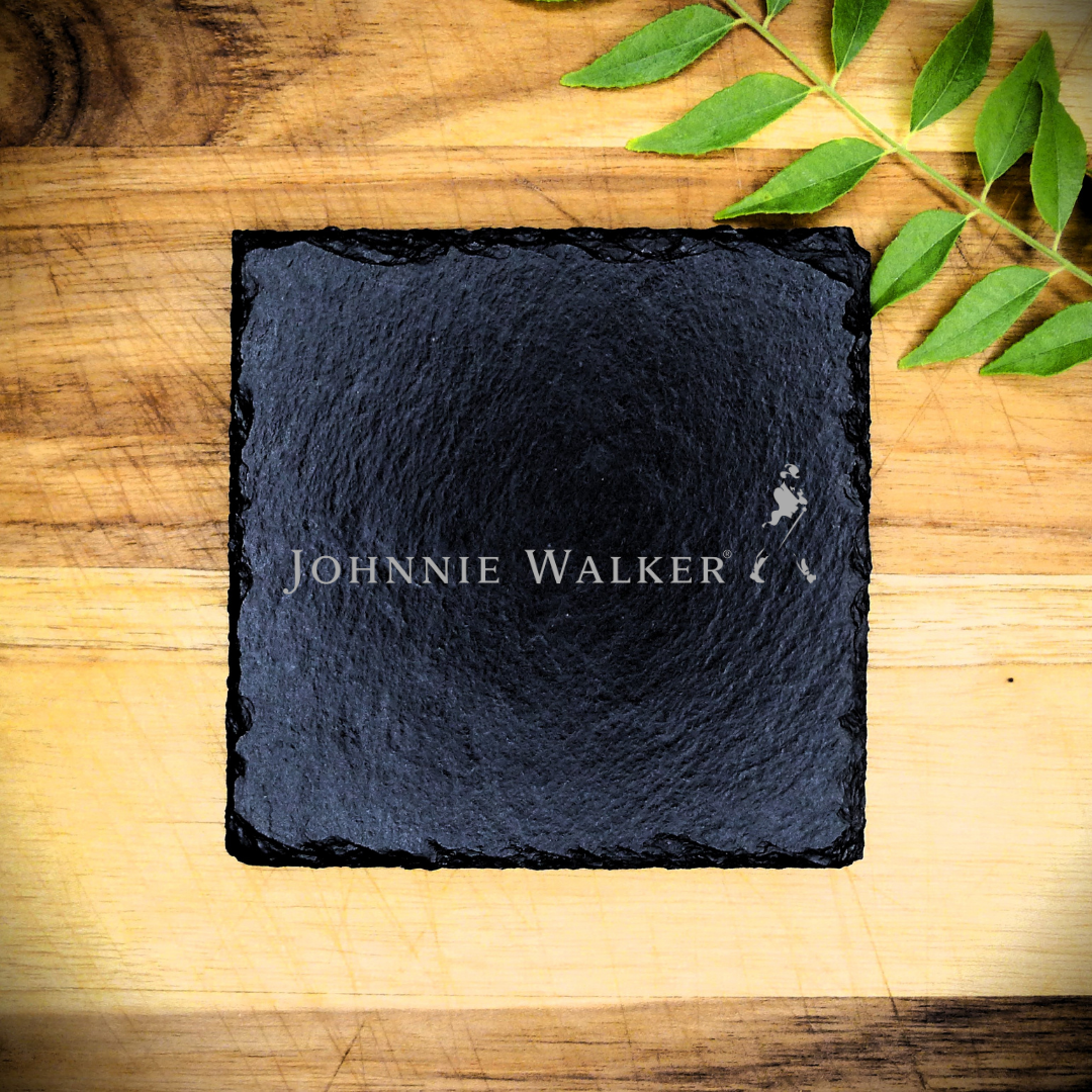 Johnnie Walker Whisky Slate Coaster Brand New Handcrafted Laser Engraved Square
