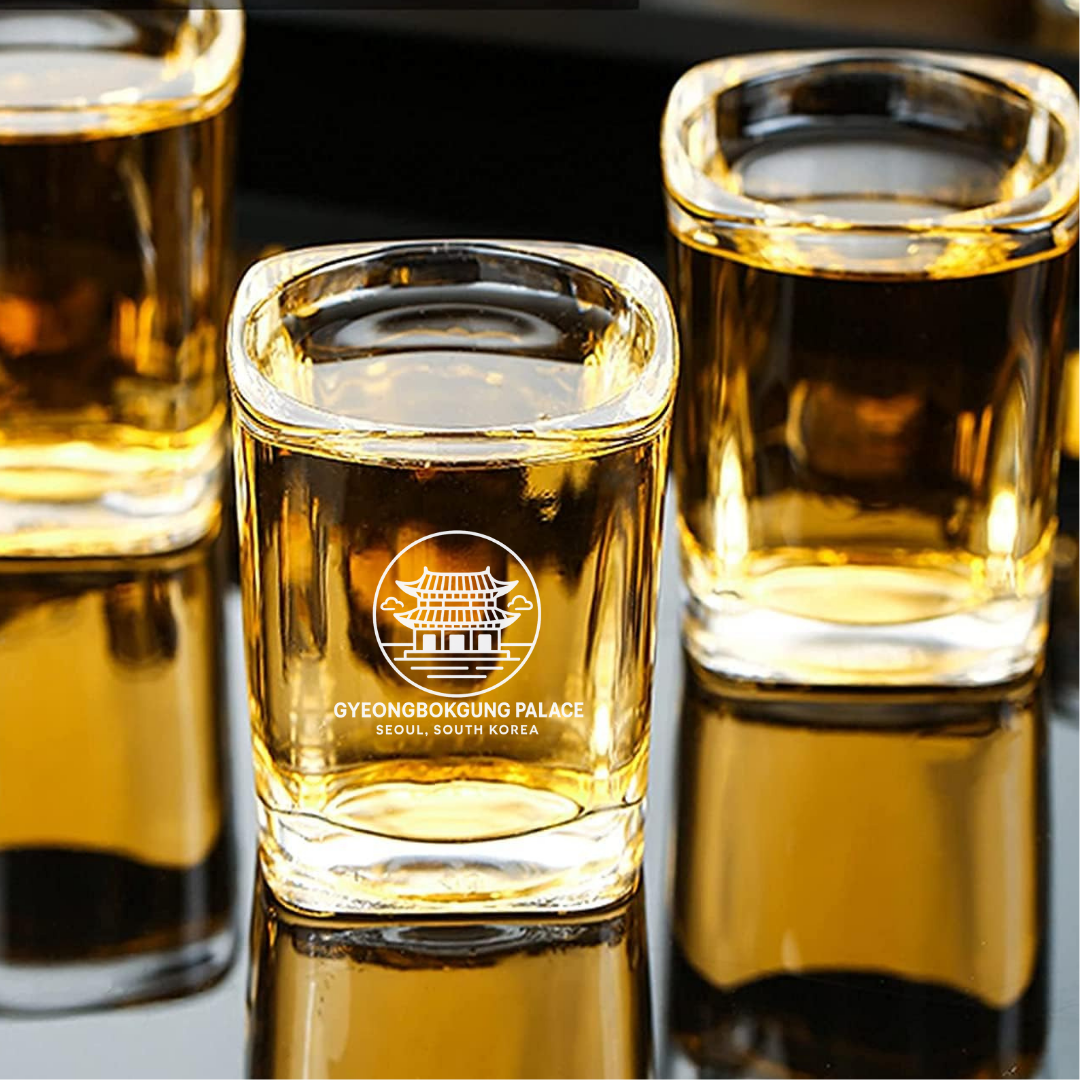Custom Engraved Gyeongbokgung Palace Shot Glass – 2.2 oz Square Shot Glass