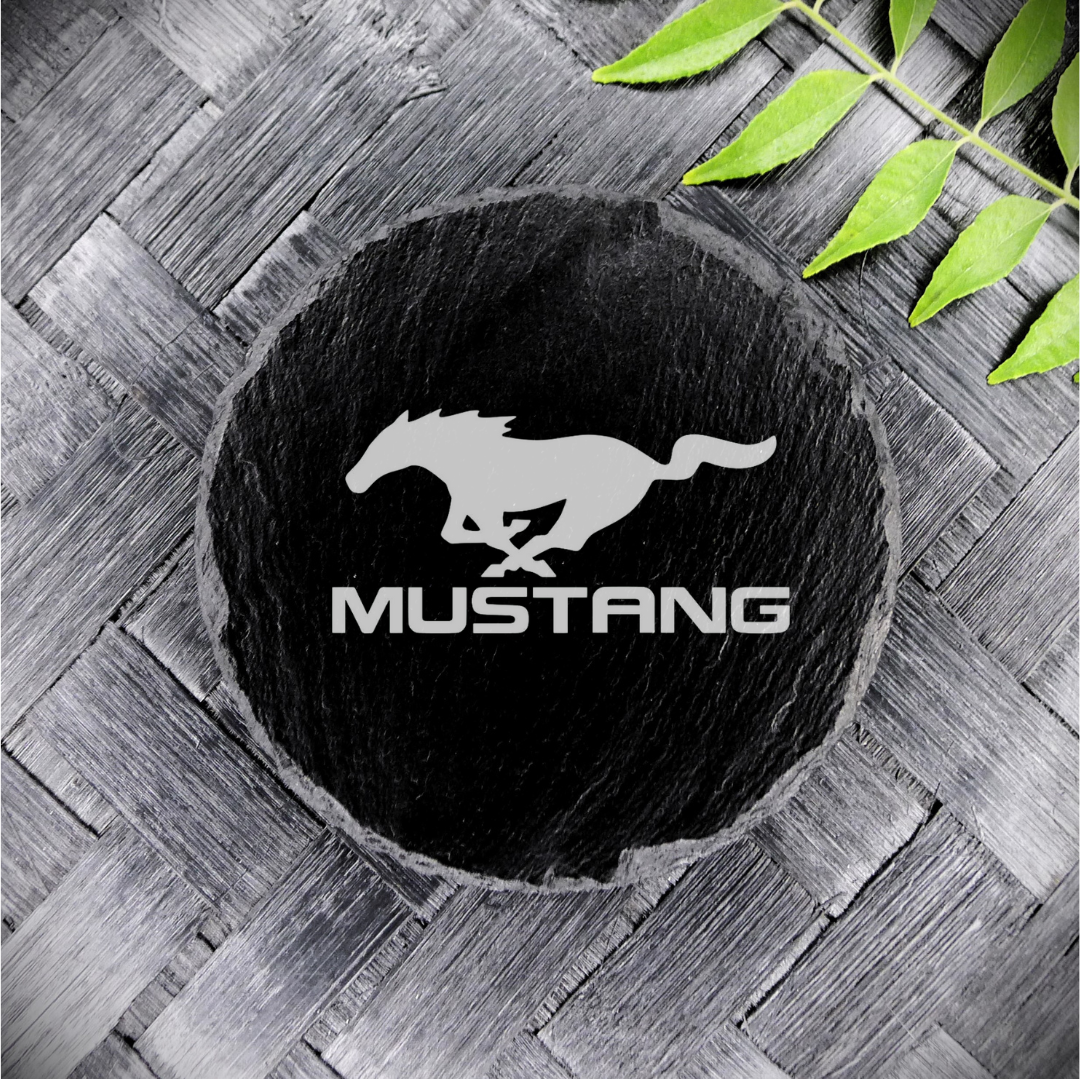 Classic Mustang Slate Coaster Brand New Handcrafted Laser Engraved Round