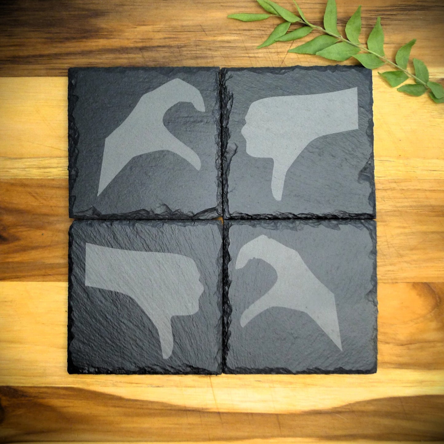Friendzone Slate Coaster Set – Brand New Laser Engraved Hand Made Home Decor