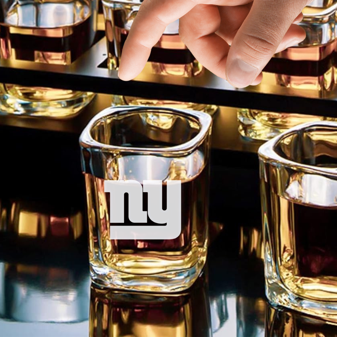 Custom Engraved New York Giants Shot Glass – 2.2 oz Square Shot Glass