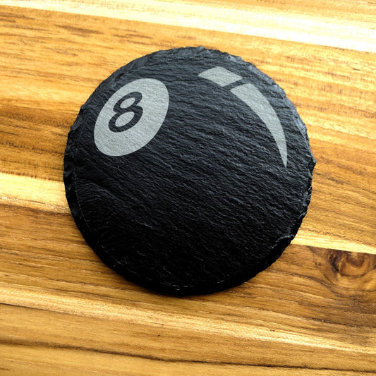 8 Ball Slate Coaster Brand New Hand Made Laser Engraved Unique and RARE