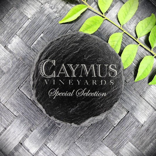 Caymus Vineyards Slate Coaster Brand New Handcrafted Laser Engraved Round
