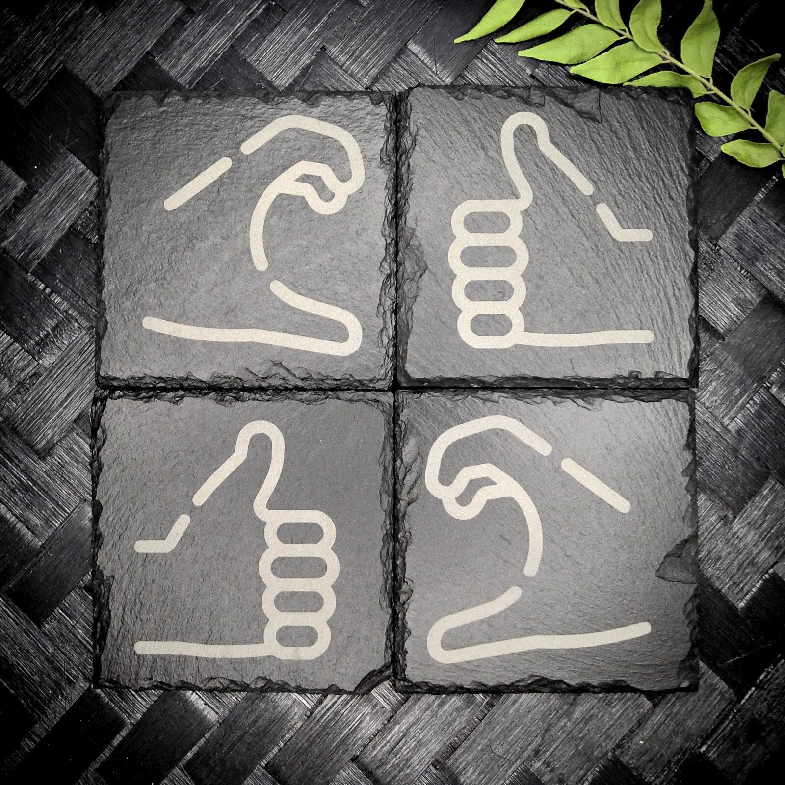 Friendzone Slate Coaster Set – Brand New Laser Engraved Hand Made Home Decor