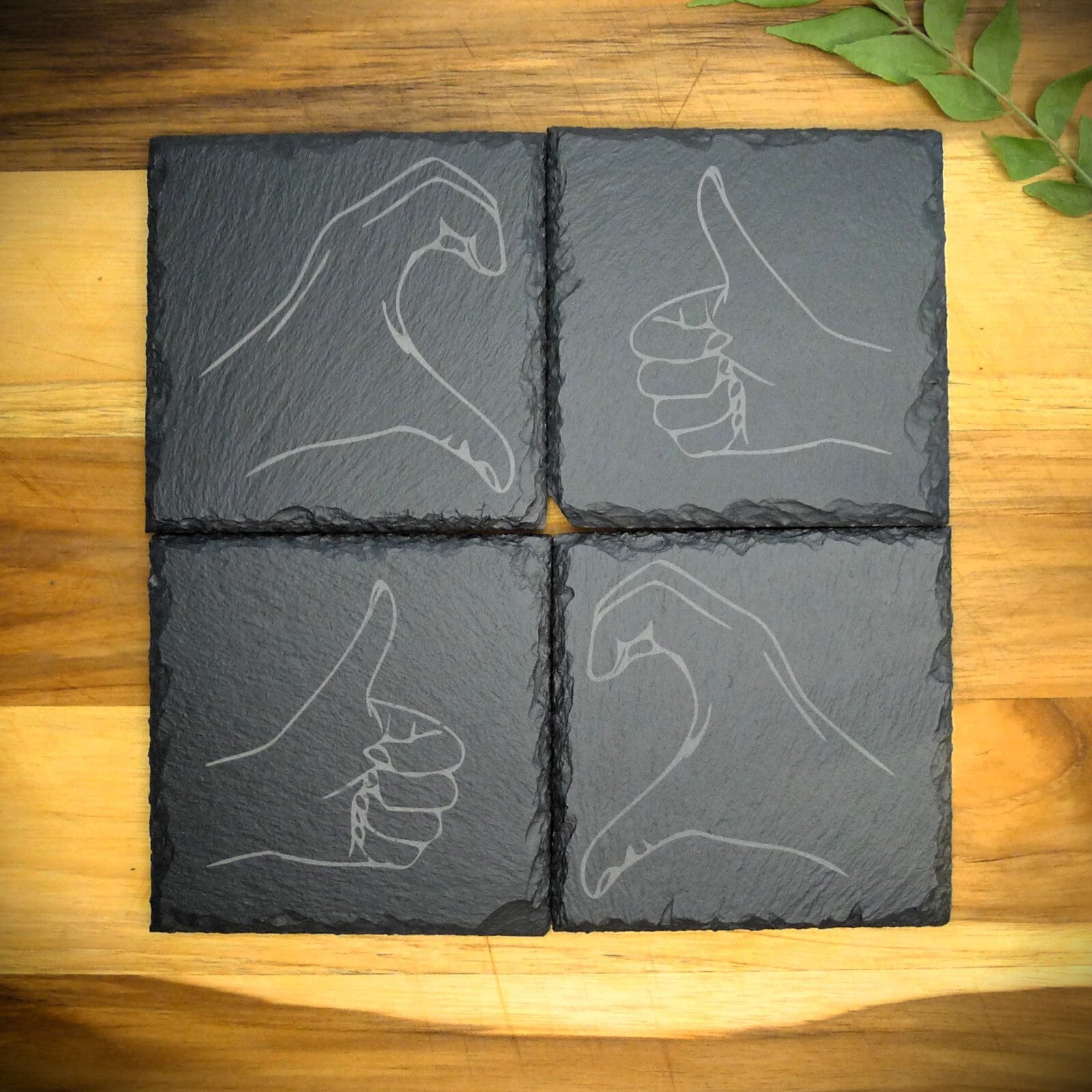 Friendzone Slate Coaster Set – Brand New Laser Engraved Hand Made Home Decor